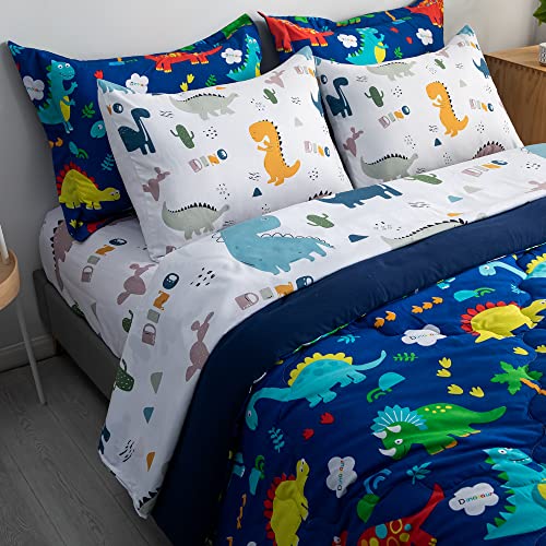 7 Piece Full Size Dinosaur Bedding Set