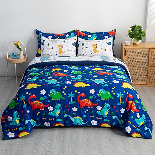 7 Piece Full Size Dinosaur Bedding Set