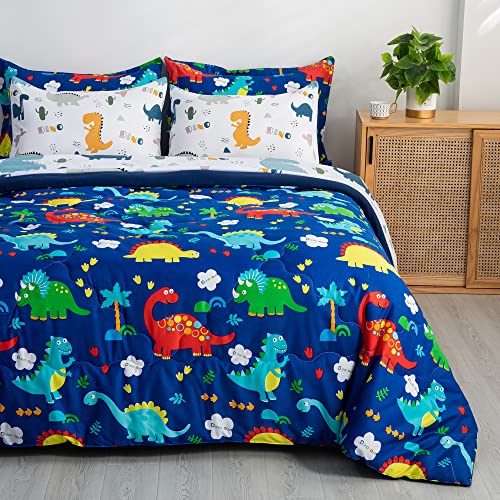 7 Piece Full Size Dinosaur Bedding Set