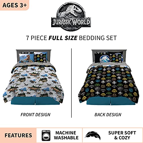 Jurassic World 7pc Full Size Bedding Set