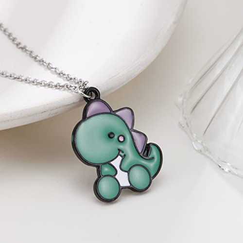 T-Rex and Stegosaurus Charm Necklace Pair