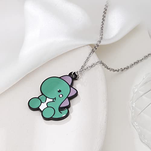 T-Rex and Stegosaurus Charm Necklace Pair