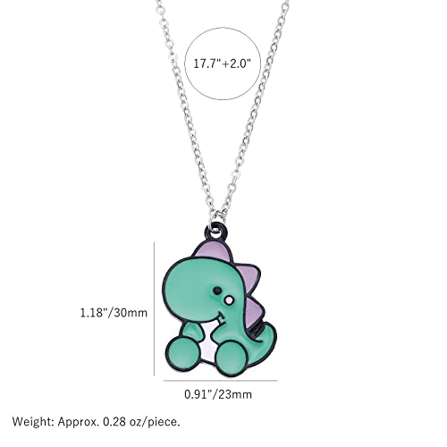 T-Rex and Stegosaurus Charm Necklace Pair