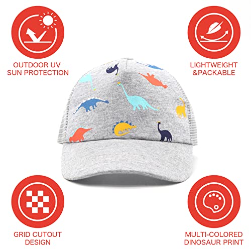 Hpegny Toddler Baseball hat Baby Cap Sun hat Printed Dinosaur Motif Kids Boys Girls Age 2t-4t 4-8