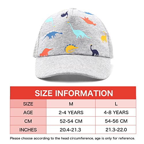 Hpegny Toddler Baseball hat Baby Cap Sun hat Printed Dinosaur Motif Kids Boys Girls Age 2t-4t 4-8