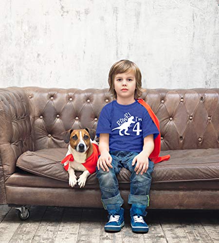 rawr im 4 Year Old boy Shirt Roar 4th Birthday Shirt boy Four Dinosaur Tshirt (Charcoal Blue, 5 Years)