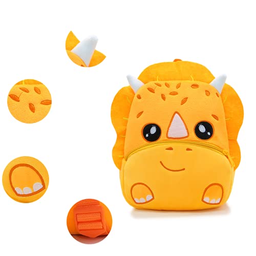 NICE CHOICE Cute Toddler Backpack Toddler Bag Plush Animal Cartoon Mini Travel Bag for Baby Girl Boy 2-6 Years(Dinosaur)