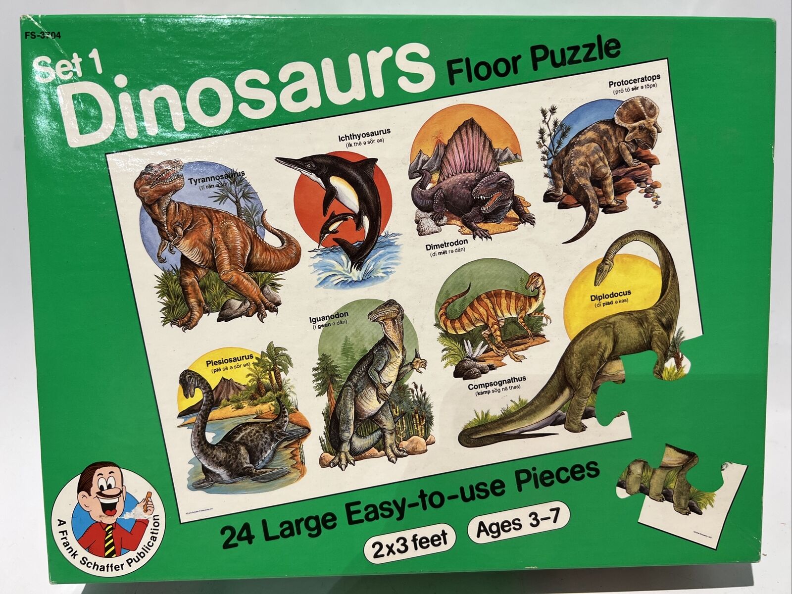 Frank Schaffer Dinosaur Puzzle Set - Ages 3-7