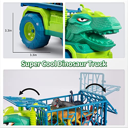 Dinosaur Truck Set with 8 Figures & Mat