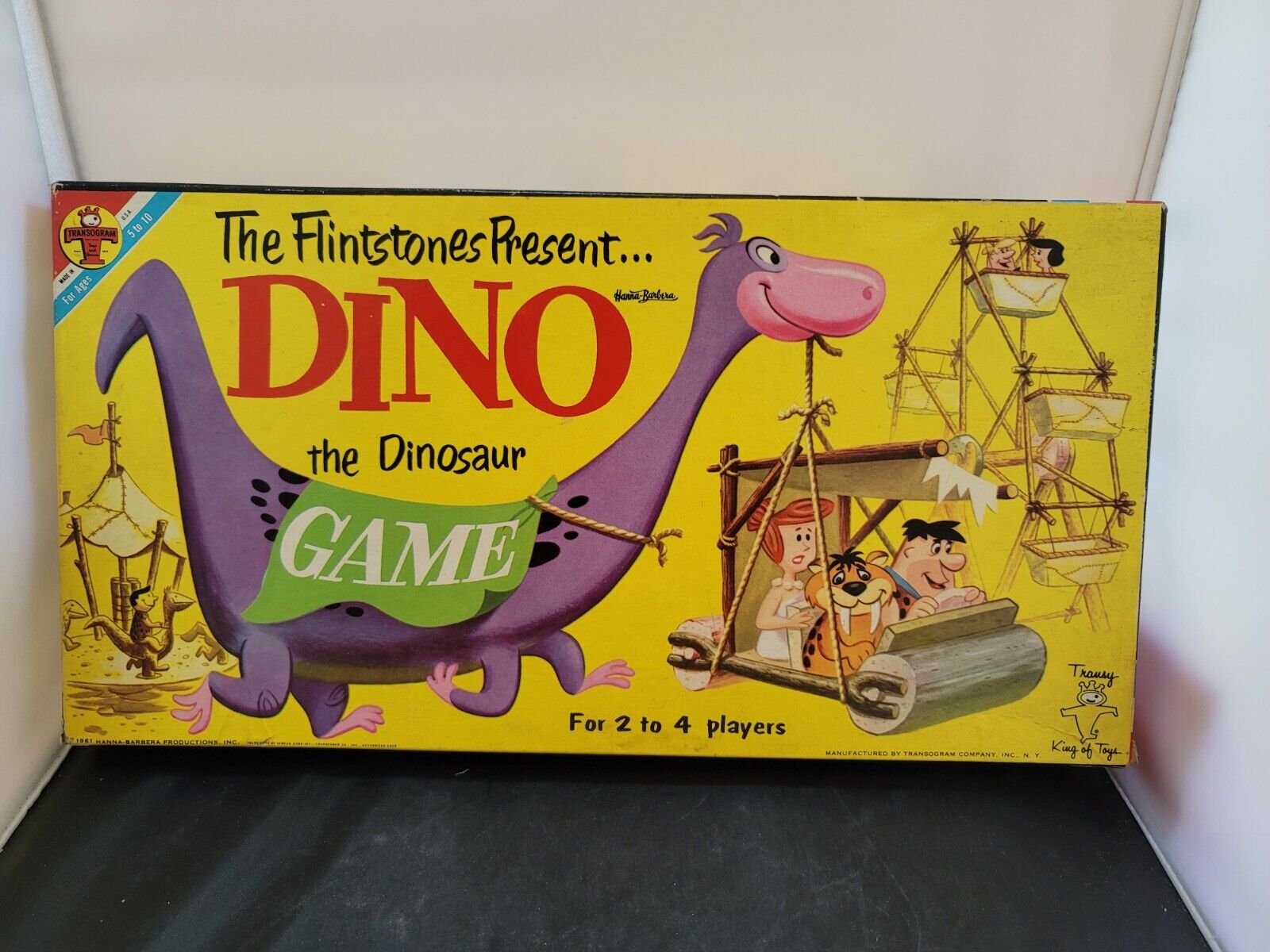 Vintage 1961 Dino the Dinosaur Board Game Complete - The Flintstones Transogram