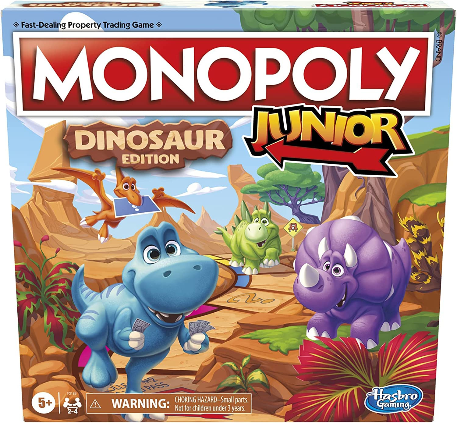 Monopoly Junior Dinosaur Edition Board Game, Kids Board Games, Fun Dinosaur Toys