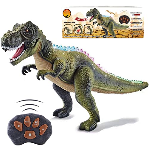 RC Dinosaur Toys for Kids 3-5 5-7 8-12 Remote Control Trex Dinosaur Toys for Boys Girls Age 3 4 5 6 7+ Large Light Up Robot Dino with Roar Walking Dancing Moving Birthday Xmas Gift for Toddlers