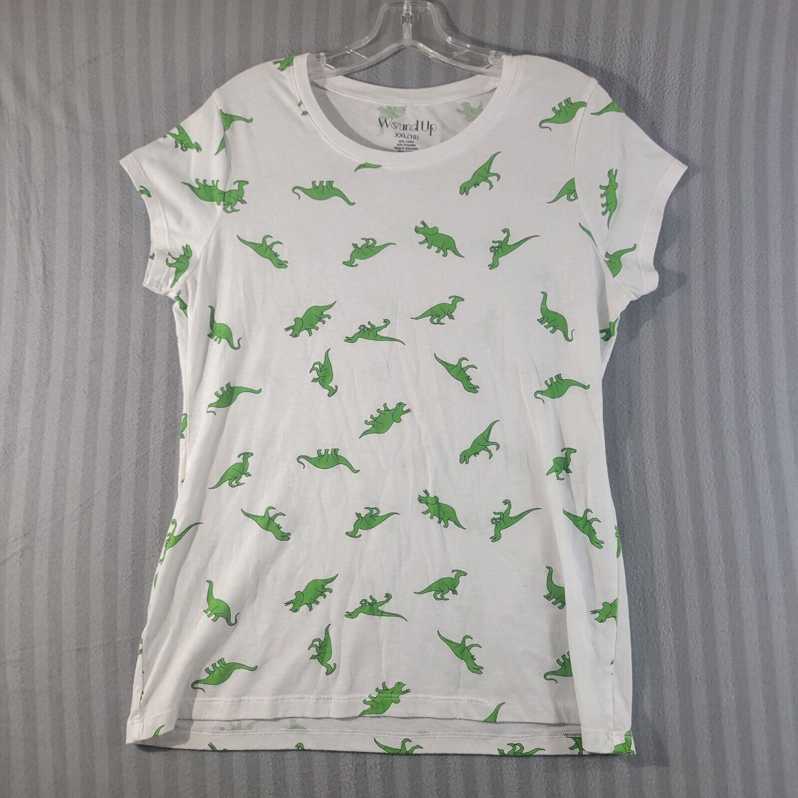 Green Dinosaur Print Women's T-Shirt XXL