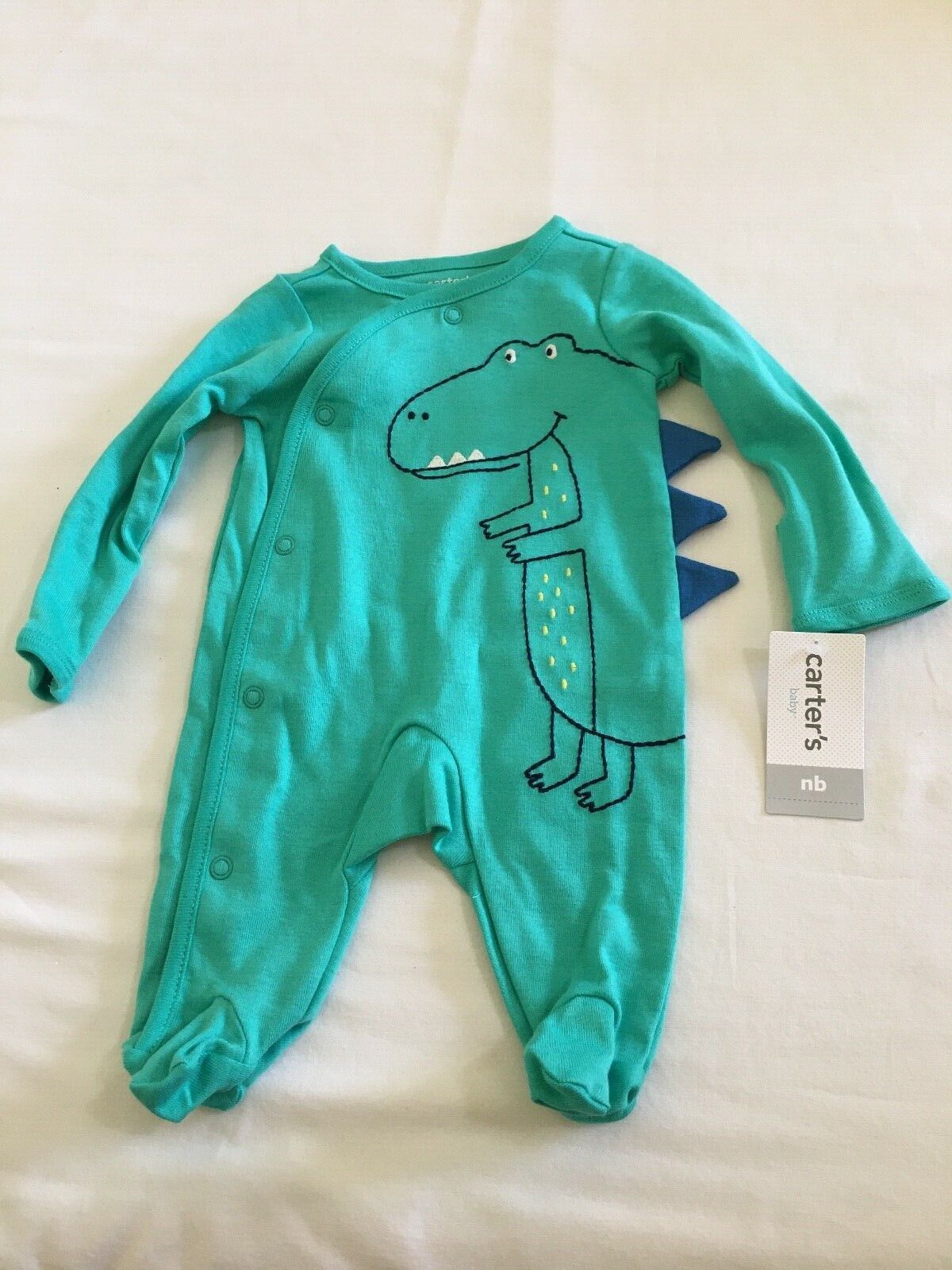 New Carter's Dinosaur Cotton Pajama PJs Sleeper Baby Boy Infant Green 