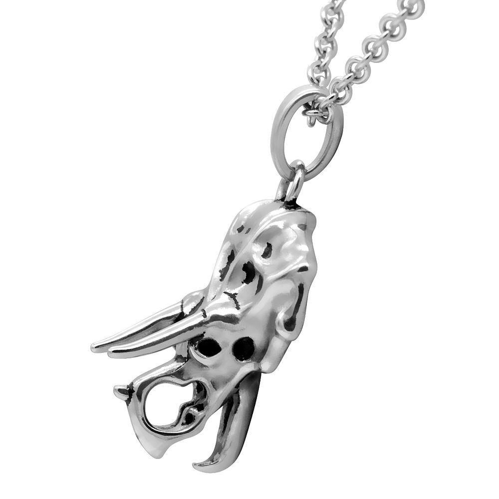 Dinosaur Necklace Triceratops Skull Pendant Stainless Steel Jewelry By Controse