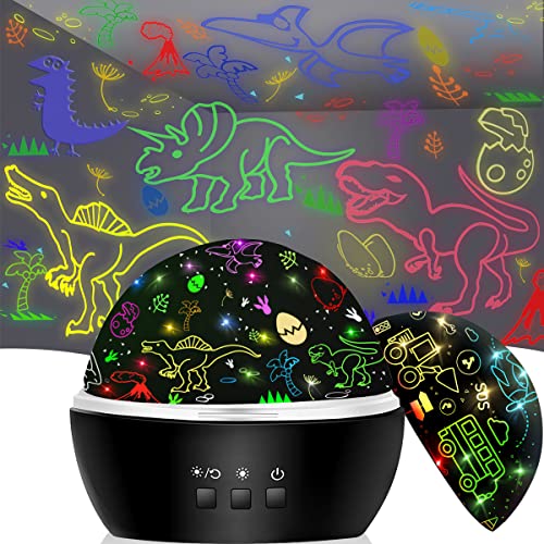 Dino-themed Rotating Projector Lamp for Kids