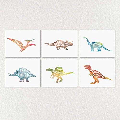 Dinosaur Wall Art Set - 6 Prints