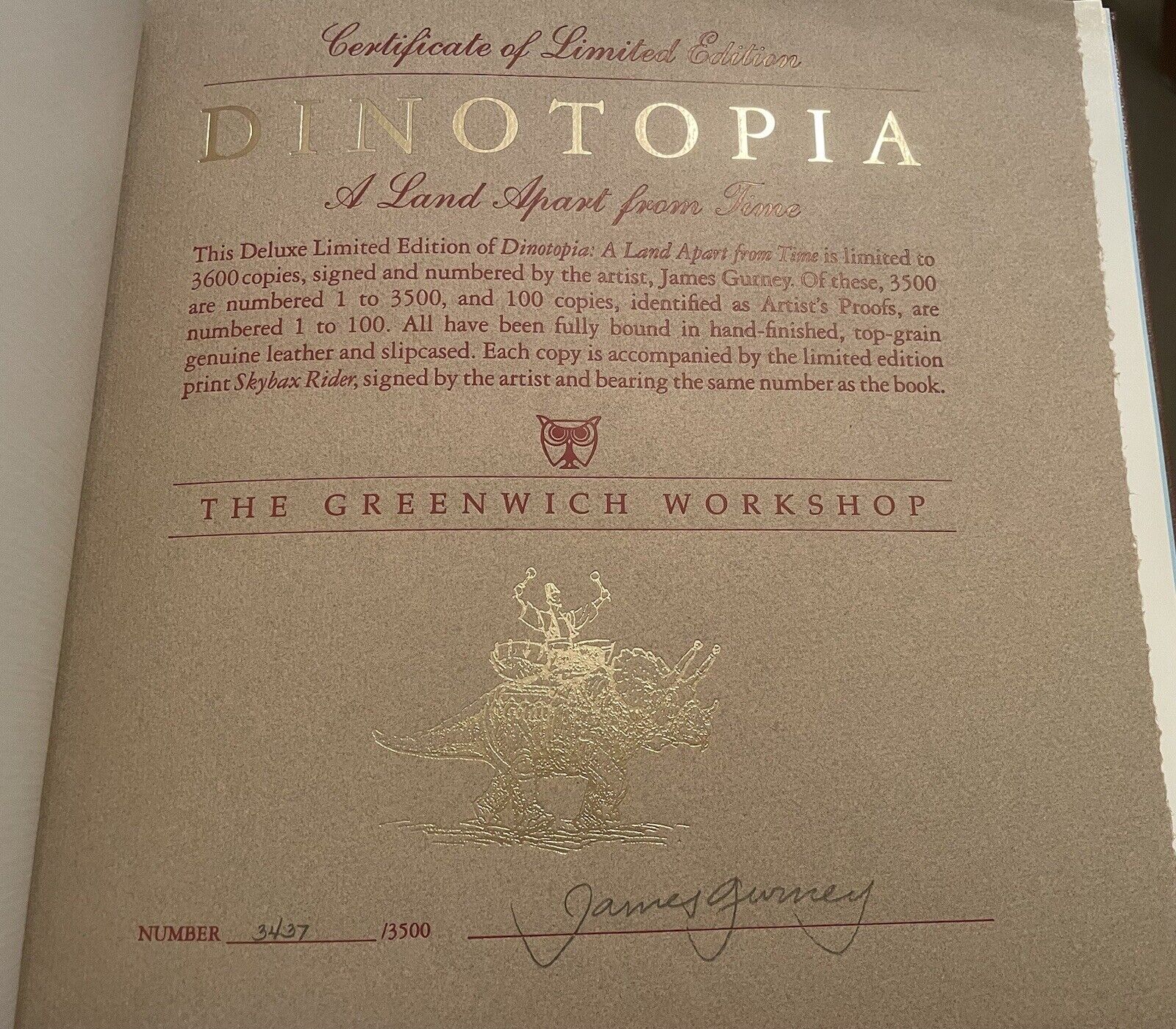 Dinotopia book: Leather bound & Signed