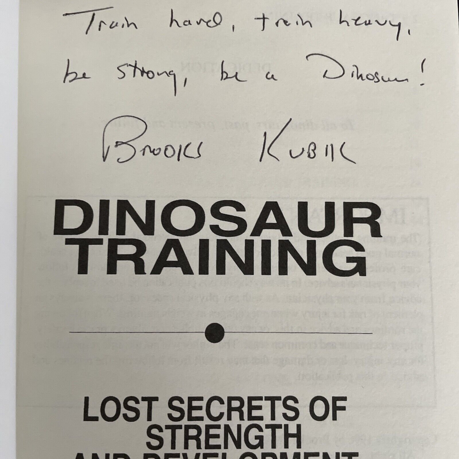 Authentic Signed Dino Training - Brooks Kubik