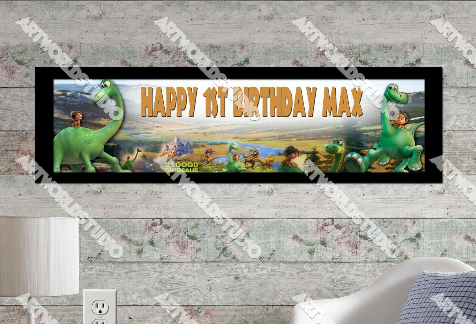 Custom Dinosaur Birthday Banner with Name