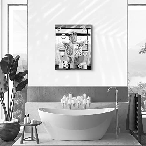 Dinosaur Toilet Canvas Wall Art - 12"x16