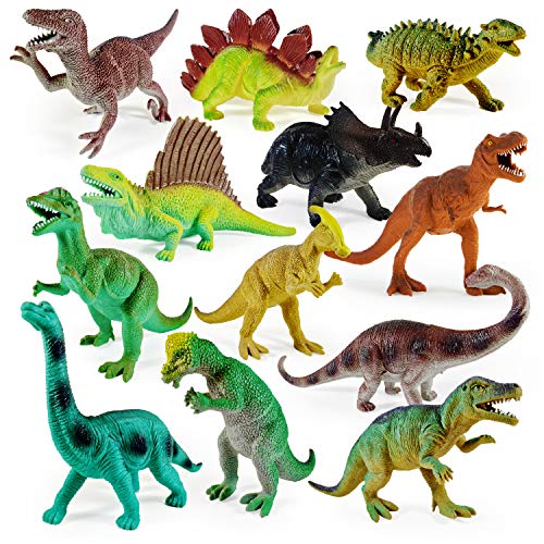 12 Realistic Dinosaur Figures for Kids Education!