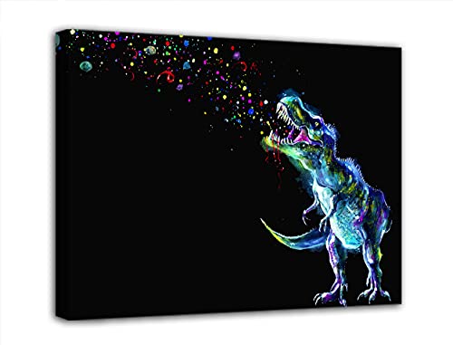 Dinosaur Rainbow Canvas Wall Art Print