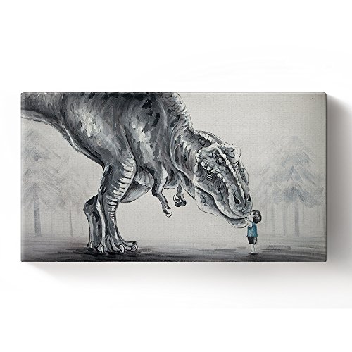 Baby Boy and T-Rex Oil Painting