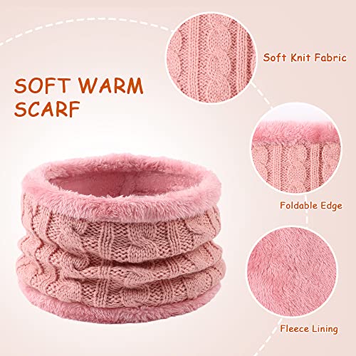 3-Piece Kids Winter Beanie, Scarf, Gloves Set (Deep Pink)