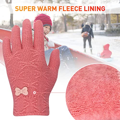 3 Pairs Kids Soft Warm Winter Gloves, 5-12T