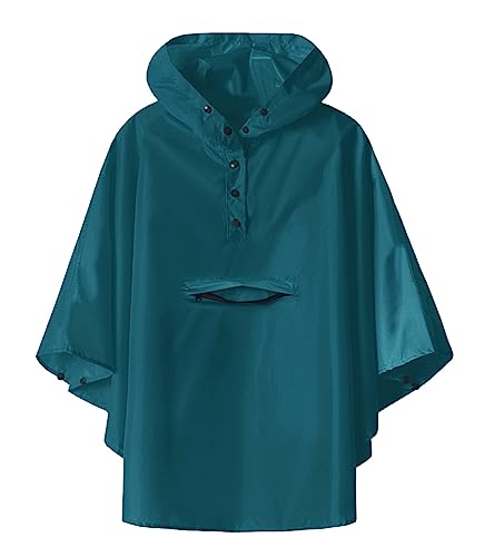 SaphiRose Kids Lightweight Waterproof Teal Rain Poncho