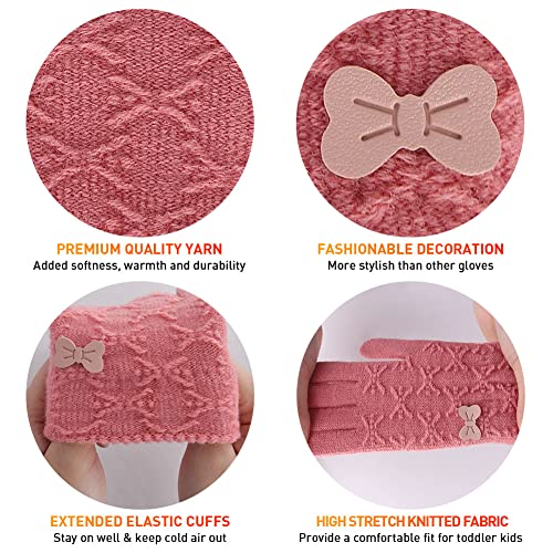 3 Pairs Kids Soft Warm Winter Gloves, 5-12T