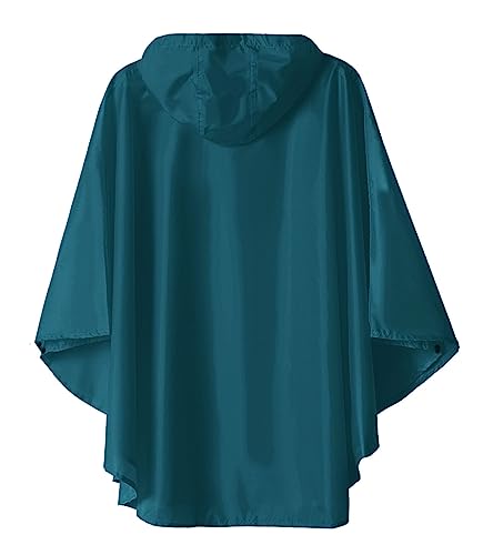 SaphiRose Kids Lightweight Waterproof Teal Rain Poncho
