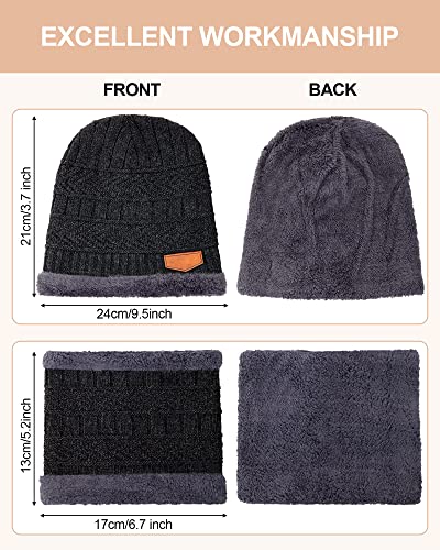 6-Piece Kids Winter Hat Glove Scarf Set, Touchscreen Mittens