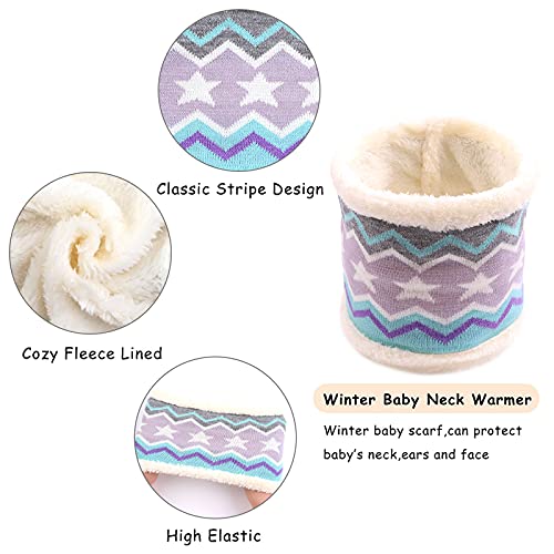 Purple Winter Hat Scarf Gloves Set for Kids