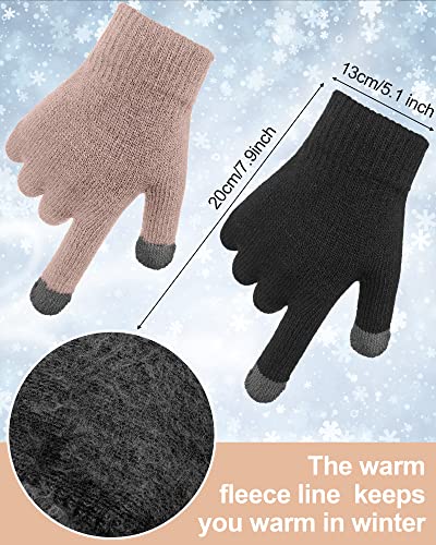 6-Piece Kids Winter Hat Glove Scarf Set, Touchscreen Mittens