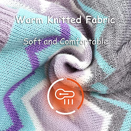 Purple Winter Hat Scarf Gloves Set for Kids