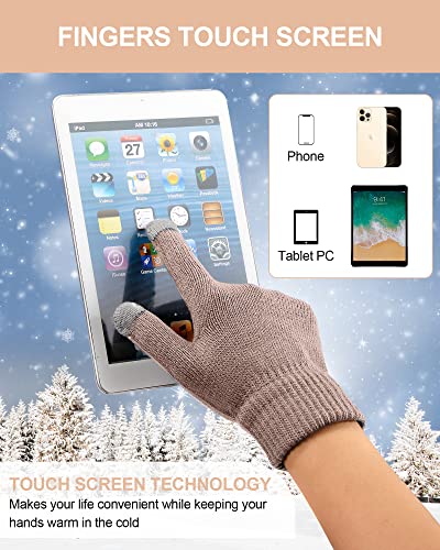 6-Piece Kids Winter Hat Glove Scarf Set, Touchscreen Mittens