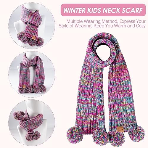 Rainbow Mix Kids Winter Hat Gloves Scarf Set