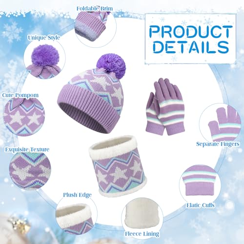 Kids Winter 3-Piece Hat Scarf Gloves Set