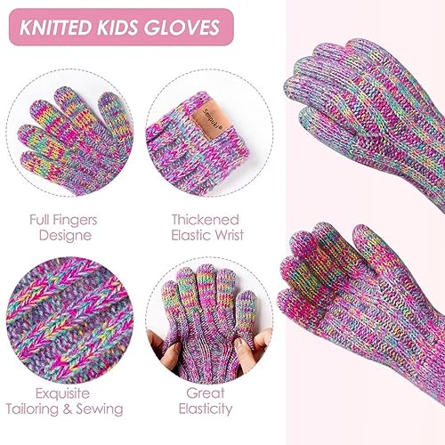 Rainbow Mix Kids Winter Hat Gloves Scarf Set
