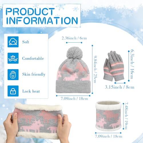 Kids Winter 3-Piece Hat Scarf Gloves Set
