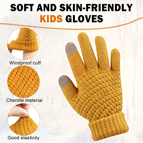 ONESING 3 Pairs Touch Screen Winter Gloves for Kids