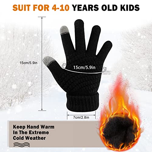 ONESING 3 Pairs Touch Screen Winter Gloves for Kids