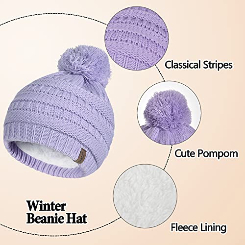 Purple Fleece Winter Set for Kids 6-10 Years