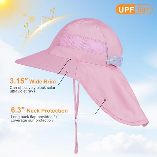 Girls UV Protection Sun Hat for Kids 2-8