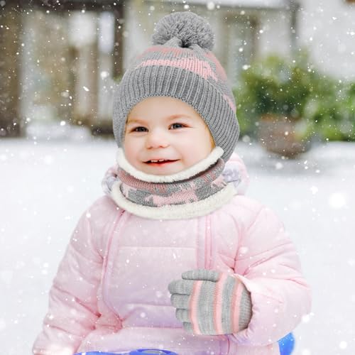 Kids Winter 3-Piece Hat Scarf Gloves Set