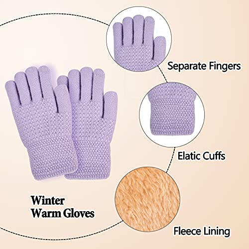 Purple Fleece Winter Set for Kids 6-10 Years