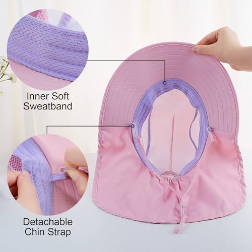 Girls UV Protection Sun Hat for Kids 2-8