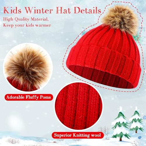 Kids Winter Knit Hat Scarf Gloves Socks Set